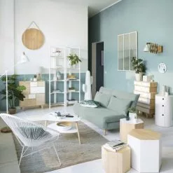 Maisons Du Monde Lampes à Poser Lampe En Hévéa Avec Abat-jour Gris -Luminaires Soldes Boutique lampe en hevea avec abat jour gris 1000 5 30 151730 13