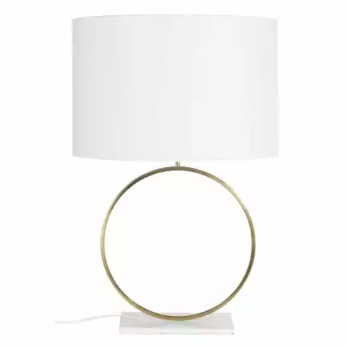 Maisons Du Monde Lampes à Poser Lampe En Marbre Blanc Et Métal Doré, Abat-jour En Coton Blanc 1 Maisons Du Monde Lampes à Poser Lampe En Marbre Blanc Et Métal Doré, Abat-jour En Coton Blanc