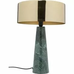 Kare Design Lampes à Poser Lampe En Marbre Vert Et Acier Doré