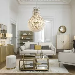 Maisons Du Monde Lampes à Poser Lampe En Métal Coloris Laiton Et Abat-jour Blanc -Luminaires Soldes Boutique lampe en metal coloris laiton et abat jour blanc 1000 14 9 201770 3