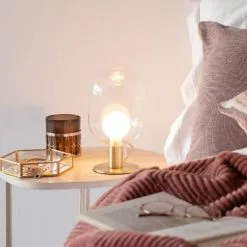 Maisons Du Monde Lampes à Poser Lampe En Métal Doré Et Verre -Luminaires Soldes Boutique lampe en metal dore et verre 1000 14 12 227644 3