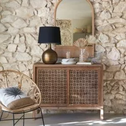 Maisons Du Monde Lampes à Poser Lampe En Métal Doré Patiné Et Abat-jour Noir -Luminaires Soldes Boutique lampe en metal dore patine et abat jour noir 1000 7 17 191036 11