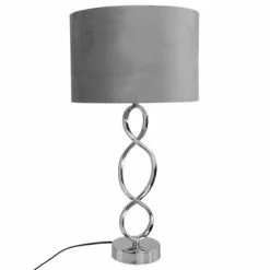 Maisons Du Monde Lampes à Poser Lampe En Métal Et Abat-jour En Velours Gris