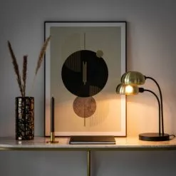 Maisons Du Monde Lampes à Poser Lampe En Métal Noir Et Doré -Luminaires Soldes Boutique lampe en metal noir et dore 1000 12 18 223919 4