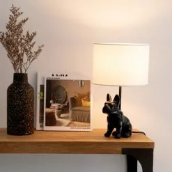 Maisons Du Monde Lampes à Poser Lampe En Polyrésine Noire Et Abat-jour Blanc -Luminaires Soldes Boutique lampe en polyresine noire et abat jour blanc 1000 13 12 227439 4