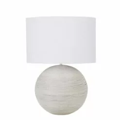Maisons Du Monde Lampes à Poser Lampe En Rotin Tressé Et Abat-jour En Coton Blanc