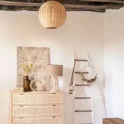 Maisons Du Monde Lampes à Poser Lampe En Rotin Tressé Et Abat-jour En Lin Beige -Luminaires Soldes Boutique lampe en rotin tresse et abat jour en lin beige 1000 10 30 211303 2