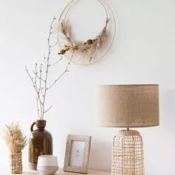 Maisons Du Monde Lampes à Poser Lampe En Rotin Tressé Et Abat-jour En Lin Beige -Luminaires Soldes Boutique lampe en rotin tresse et abat jour en lin beige 1000 10 30 211303 6