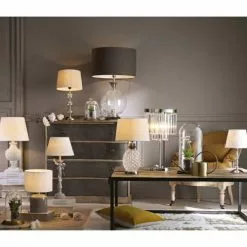 Maisons Du Monde Lampes à Poser Lampe En Verre Avec Abat-jour Beige -Luminaires Soldes Boutique lampe en verre avec abat jour beige 1000 2 2 144978 9