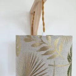 Belamp Appliques Murales Et Spots Lampe équerre Tissu Feuillage Doré Et Cordon Torsadé Or -Luminaires Soldes Boutique lampe equerre tissu feuillage dore et cordon torsade or 2