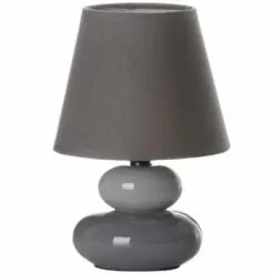 Unimasa Lampes à Poser Lampe Galet Céramique Marron Et Crème -Luminaires Soldes Boutique lampe galet ceramique 22 cm 1