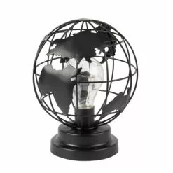 Maisons Du Monde Guirlandes Et Décorations Lumineuses Lampe Globe En Métal Noir Ajouré Avec Ampoule LED