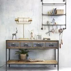 Maisons Du Monde Lampes à Poser Lampe Indus En Métal Doré Effet Vieilli -Luminaires Soldes Boutique lampe indus en metal dore effet vieilli 1000 13 0 202704 6