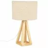 Maisons Du Monde Lampes à Poser Lampe Moumoute En Bois D'hévéa Et Abat-jour En Lin