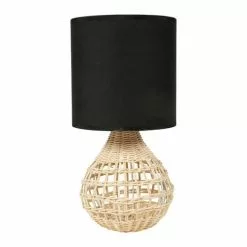 Decoratie Lampes Ă Poser Lampe Rotin Fine Abat-jour Noir