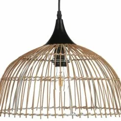 Beliani Suspensions Lampe Suspendue En Rotin Naturel
