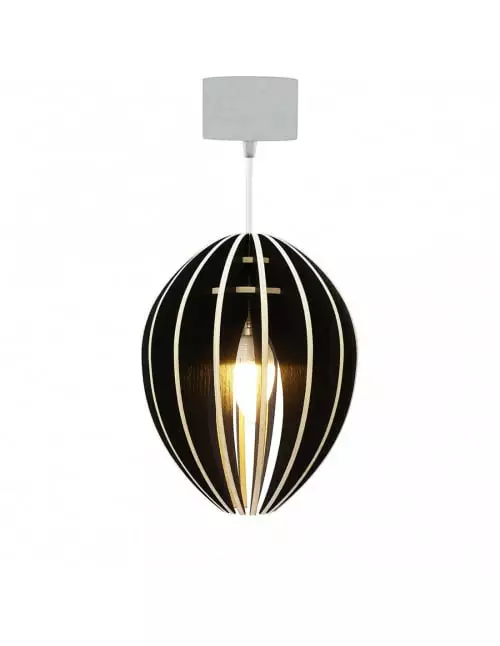 Gone's Suspensions Lampe Suspension Bois Et Béton Frêne Teinté Noir Cordon Blanc 1 Gone's Suspensions Lampe Suspension Bois Et Béton Frêne Teinté Noir Cordon Blanc