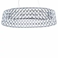 Beliani Suspensions Lampe Suspension Chromé Et Cristal -Luminaires Soldes Boutique lampe suspension chrome et cristal 2