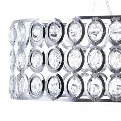 Beliani Suspensions Lampe Suspension Chromé Et Cristal -Luminaires Soldes Boutique lampe suspension chrome et cristal 3