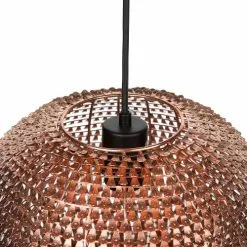 Beliani Suspensions Lampe Suspension En Métal Cuivré -Luminaires Soldes Boutique lampe suspension en metal cuivre 10