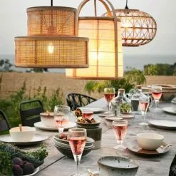 Madam Stoltz Suspensions Lampe Suspension En Rotin -Luminaires Soldes Boutique lampe suspension en rotin 3