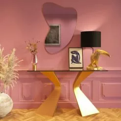 Kare Design Lampes à Poser Lampe Toucan En Polyrésine Dorée Et Abat-jour Noir -Luminaires Soldes Boutique lampe toucan en polyresine doree et abat jour noir 2