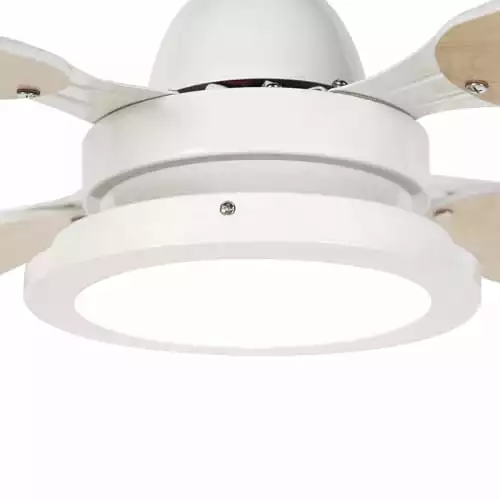 QAZQA Plafonnier Ventilateur Lampe Ventilateur En Acier Blanc 2 QAZQA Plafonnier Ventilateur Lampe Ventilateur En Acier Blanc – Image 2