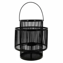 Now’s Home Lampes à Poser Lanterne En Bambou Avec Photophore En Verre