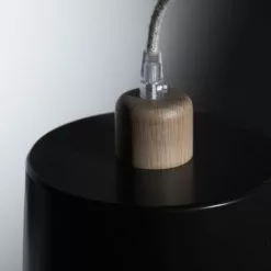 DIZY Design Lampadaires Luminaire à Poser Avec 2 Abat-jours En Chêne Et Métal Noir -Luminaires Soldes Boutique luminaire a poser avec 2 abat jours en chene et metal noir 3