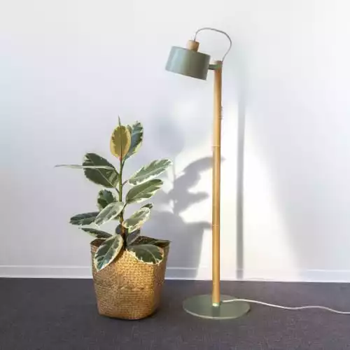 DIZY Design Lampadaires Luminaire à Poser Chêne Et Métal Vert 2 DIZY Design Lampadaires Luminaire à Poser Chêne Et Métal Vert – Image 2