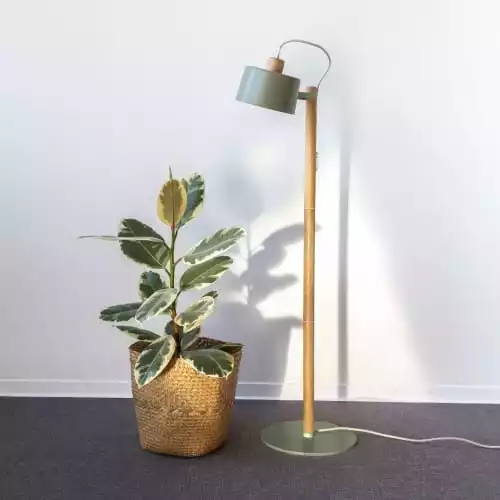 DIZY Design Lampadaires Luminaire à Poser Chêne Et Métal Vert 3 DIZY Design Lampadaires Luminaire à Poser Chêne Et Métal Vert – Image 3