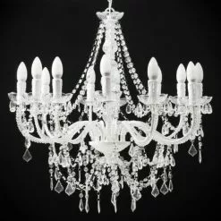 Maisons Du Monde Lustres Lustre à Pampilles En Métal Blanc D75 -Luminaires Soldes Boutique lustre a pampilles en metal blanc d75 1000 10 10 117803 14