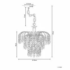 Beliani Lustres Lustre Argenté 11 Beliani Lustres Lustre Argenté -Luminaires Soldes Boutique lustre argente 5