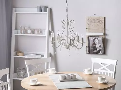 Beliani Lustres Lustre Blanc 2 Beliani Lustres Lustre Blanc – Image 2