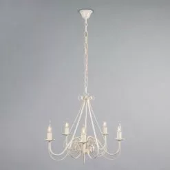 QAZQA Lustres Lustre En Acier Blanc -Luminaires Soldes Boutique lustre en acier blanc 2