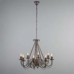 QAZQA Lustres Lustre En Acier Brun Rouille -Luminaires Soldes Boutique lustre en acier brun rouille 3