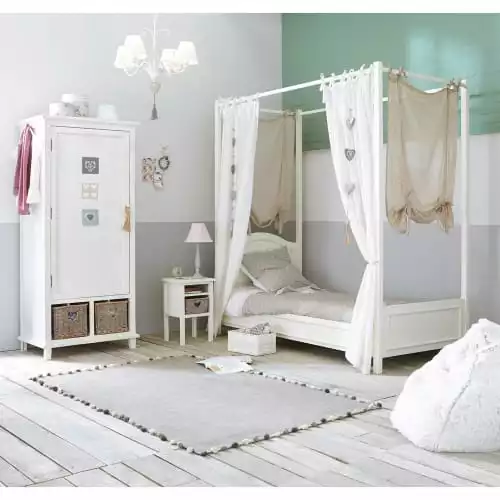 Maisons Du Monde Suspensions Enfant Lustre En Métal Blanc Effet Vieilli Et Pompon Cœur 5 Maisons Du Monde Suspensions Enfant Lustre En Métal Blanc Effet Vieilli Et Pompon Cœur – Image 5