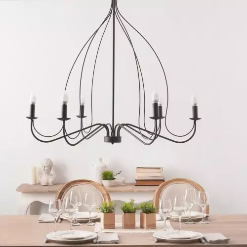 Maisons Du Monde Lustres Lustre En Métal Noir D100 3 Maisons Du Monde Lustres Lustre En Métal Noir D100 – Image 3