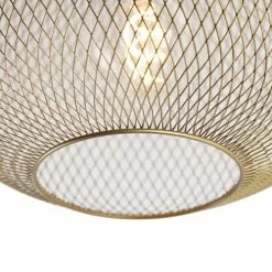 QAZQA Suspensions Plafonnier En Acier Doré/laiton -Luminaires Soldes Boutique plafonnier en acier dore laiton 19