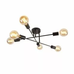 QAZQA Suspensions Plafonnier En Acier Noir -Luminaires Soldes Boutique plafonnier en acier noir 4