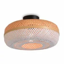 Good & Mojo Suspensions Plafonnier En Bambou Blanc D40