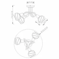 Globo Suspensions Plafonnier En Métal Argente -Luminaires Soldes Boutique plafonnier en metal argente 6