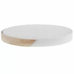 Beliani Suspensions Plafonnier En Métal LED ⌀ 51 Cm Blanc Et Bois Clair -Luminaires Soldes Boutique plafonnier en metal led 51 cm blanc et bois clair 3