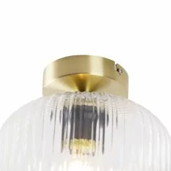 QAZQA Suspensions Plafonnier En Verre Doré/laiton -Luminaires Soldes Boutique plafonnier en verre dore laiton 11