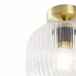 QAZQA Suspensions Plafonnier En Verre Doré/laiton -Luminaires Soldes Boutique plafonnier en verre dore laiton 9