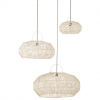 Meubles & Design Suspensions Set De 3 Abat Jour En Rotin Blanc