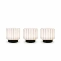 Atelier Pierre Lampes à Poser Set De 3 Lampes Dentelles 9cm Pvc Noir