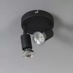 QAZQA Appliques Murales Et Spots Spot Plafond En Acier Noir -Luminaires Soldes Boutique spot plafond en acier noir 8