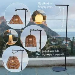 LUMISKY Lampadaires Support De Lampe Métal Gris 41CM -Luminaires Soldes Boutique support de lampe metal gris 41cm 4