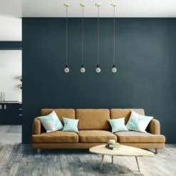 Hoopzi Suspensions Suspension 1 Fil électrique En Tissu Doré 2,5m Douille Noire -Luminaires Soldes Boutique suspension 1 fil electrique en tissu dore 2 5m douille noire 2